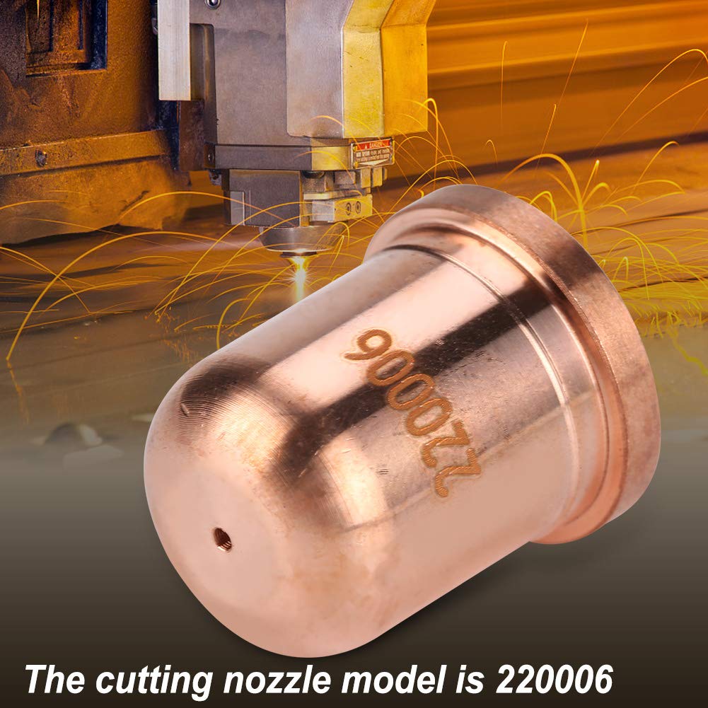 5Pcs Copper Cutting Nozzle, Maximal Cutting Thickness up to 10mm, for Carbon Steel, Stainless Steel, Aluminium and Copper Cutting