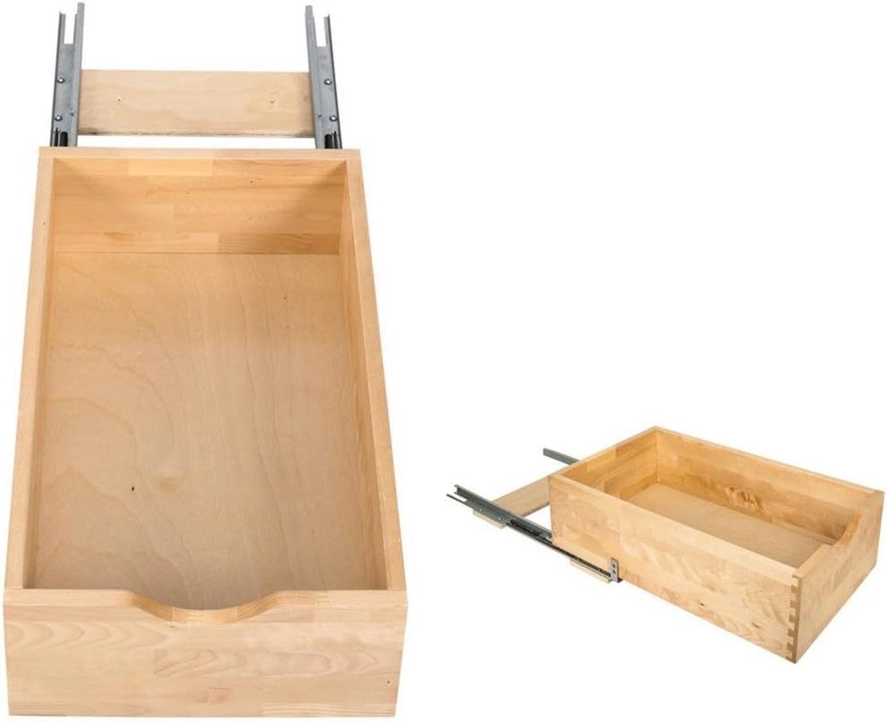 Hardware Resources RO15-WB Preassembled Rollout Shelf System, White Birch