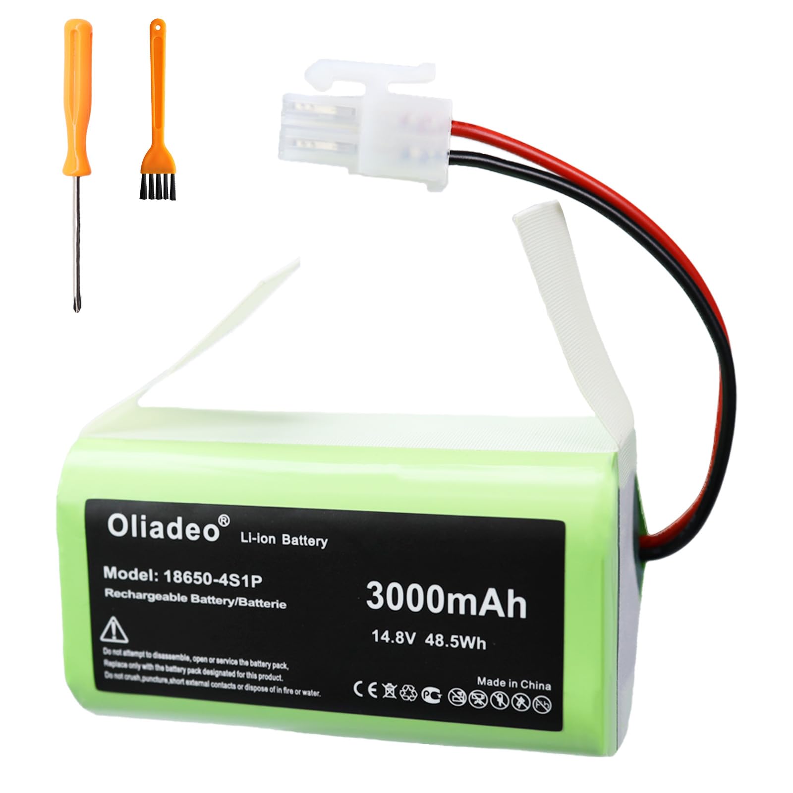 for ILIFE A4S Battery Replacement - Compatible with ILIFE A4, A4s, A4s Pro, A6, A7, A9, A10, V7, V7s, V7s Plus, W400, W400s, W450 Robot Vacuum Cleaner Lithium Ion Rechargeble Battery14.8V/14.4V