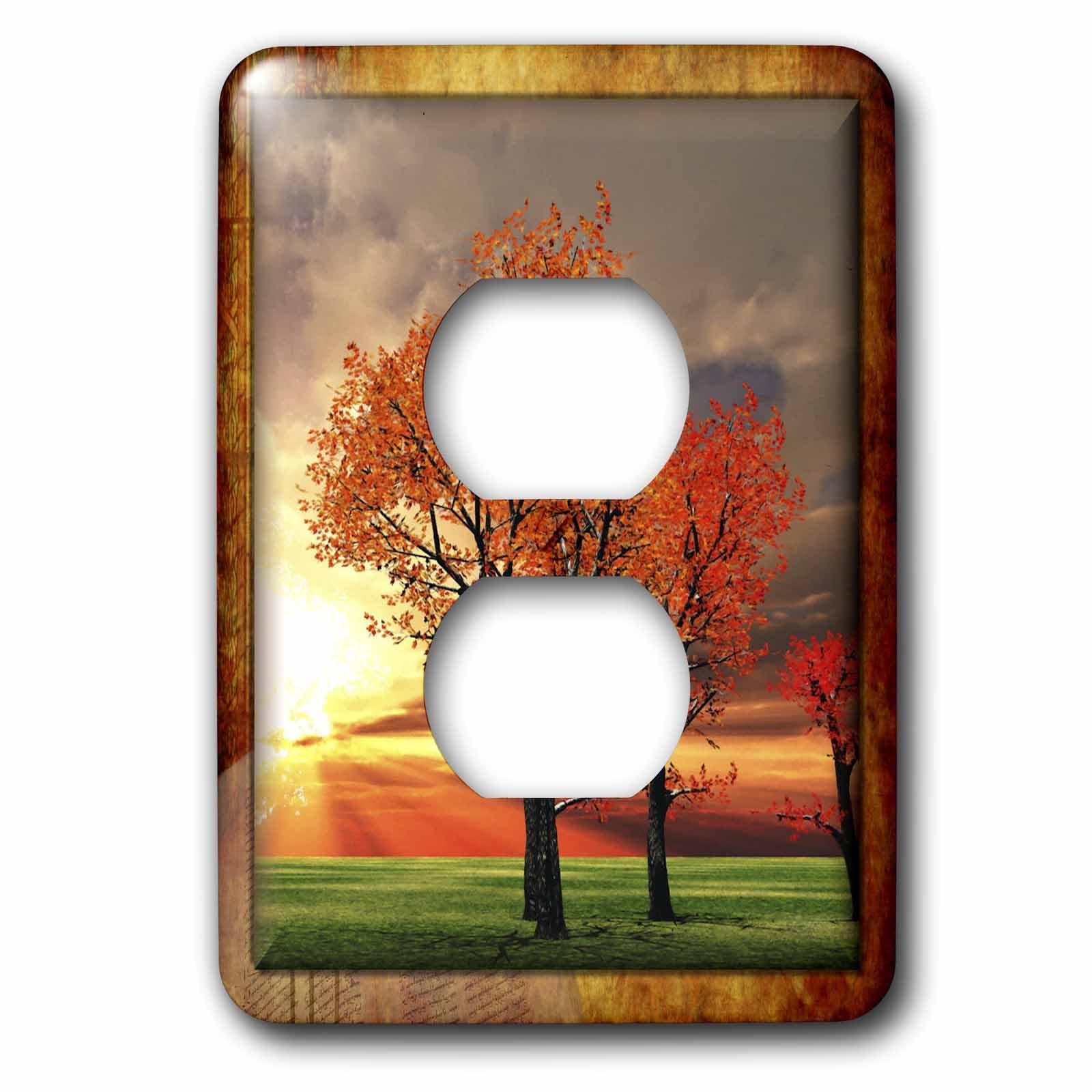 Autumn Scenery 2 plugs couvercle 3dRose pour décorer votre salon chaleureux