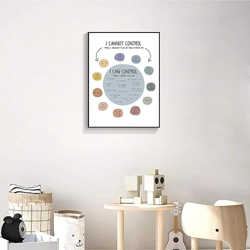 Miniatura 7 de Póster enmarcado con texto en inglés "I Can Control I Cannot Control Classroom Elementary, terapia de salud mental, arte de pared, arte de pared,