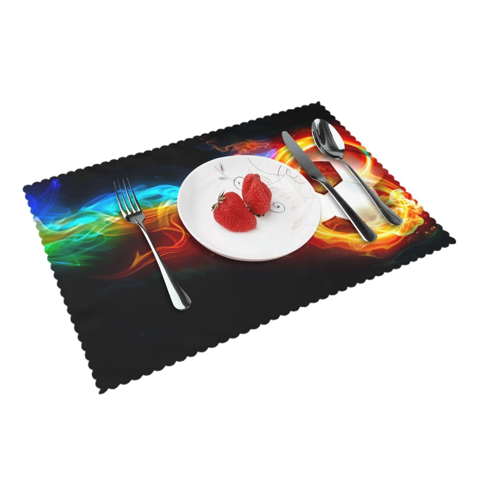 4 PCS Heat Resistant Placemat 45x30 CM, soccer Printed Non-Slip Place Mats for Kitchen Dining Table Indoor Outdoor