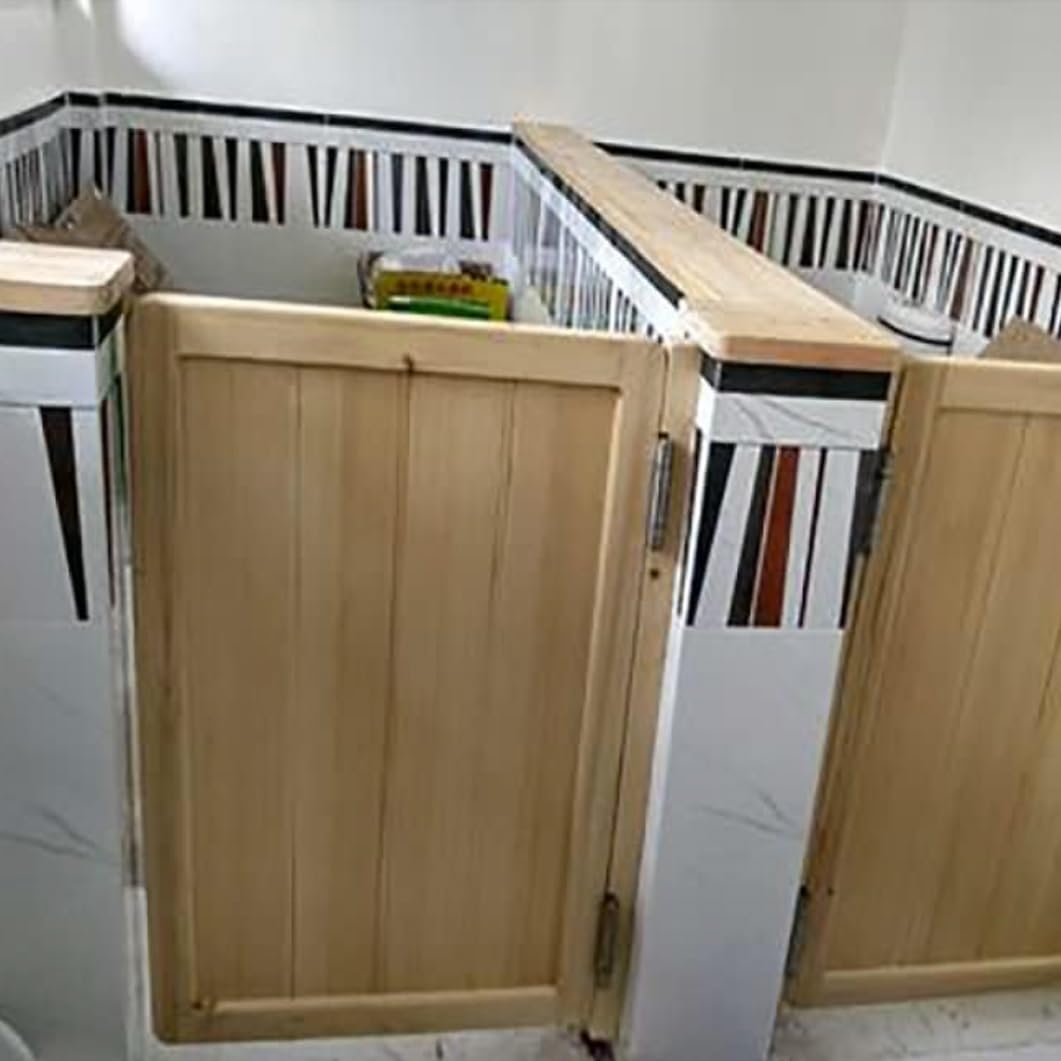 YVYKFZD Single Swinging Doors Cafe Door, Interior Solid Wood Saloon Door with Hinges, Customizable Swing Doors, Auto Close, for Bar Kitchen Entrance Partition(Wood,W32 xH28/80x70cm)