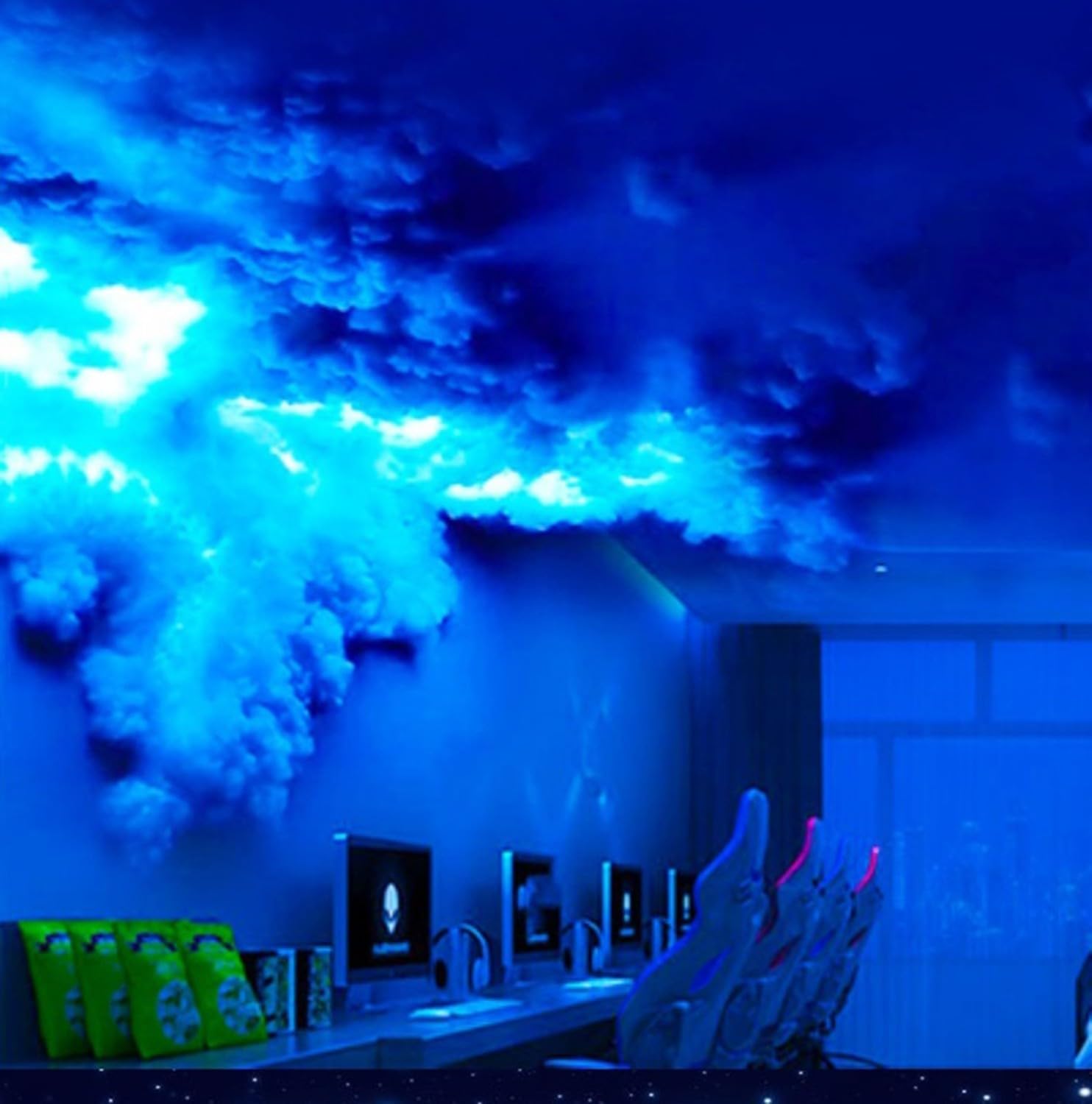 Luz LED Luces De Nubes, Luces De Halloween para Techo Luz Nocturna De Nube 3D Luces De Pared De Nube De Sala De Juegos con Color Ajustable para Fiesta En Decoracion Habitacion Club