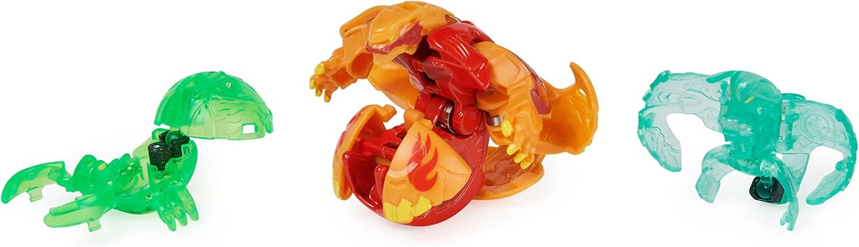 BAKUGAN 'Evolutions' Power Up Pack of 3 with 1 Platinum Series Ball (Pyrus Wrath) and 2 Nanogans (Ventus Clutch, Haos Echo)