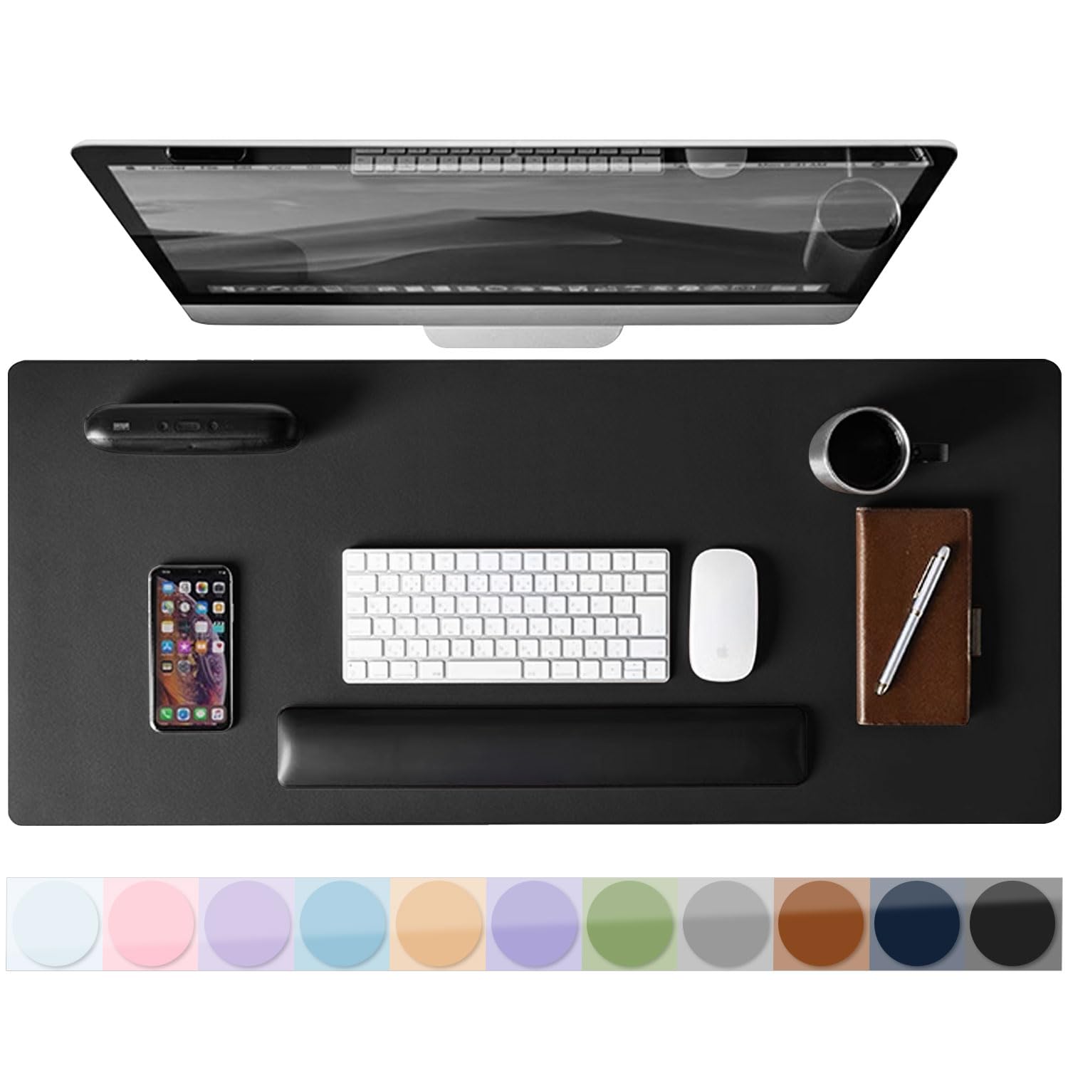 Desk Pad Protector Mouse Pad, Non-slip Computer Mat for Desk, PU Leather Office Desk Mat, Waterproof Desk Pad for Keyboard and Mouse, Laptop Desk