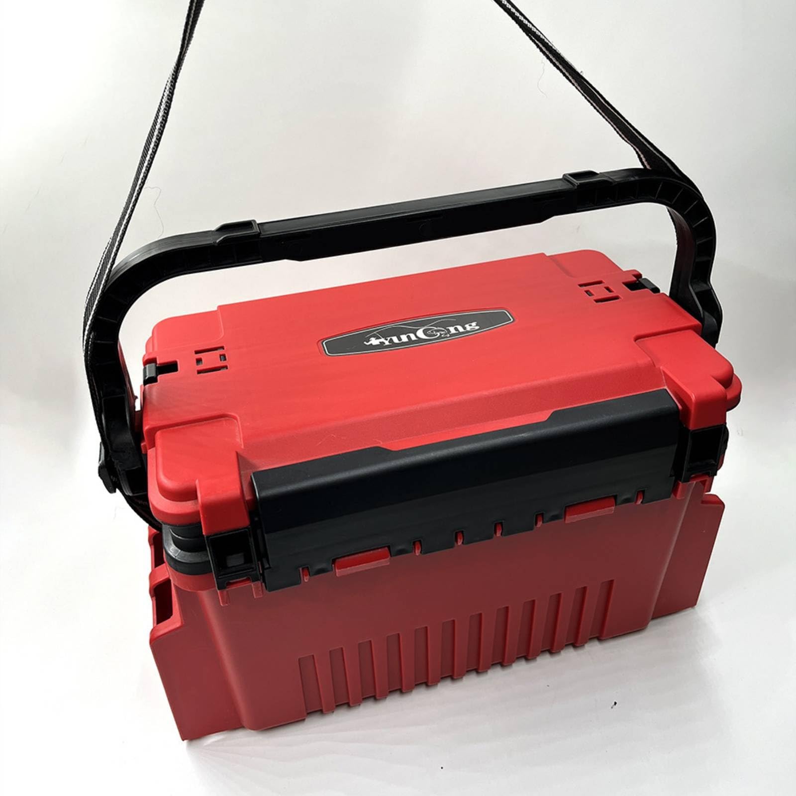 Angelkoffer Gerätekasten Köderbox mit Verstärkter Struktur Deckelscharnieren Frontlasche Tragegriff Oberfach Sitznutzen aus für, Color to 6, Groß