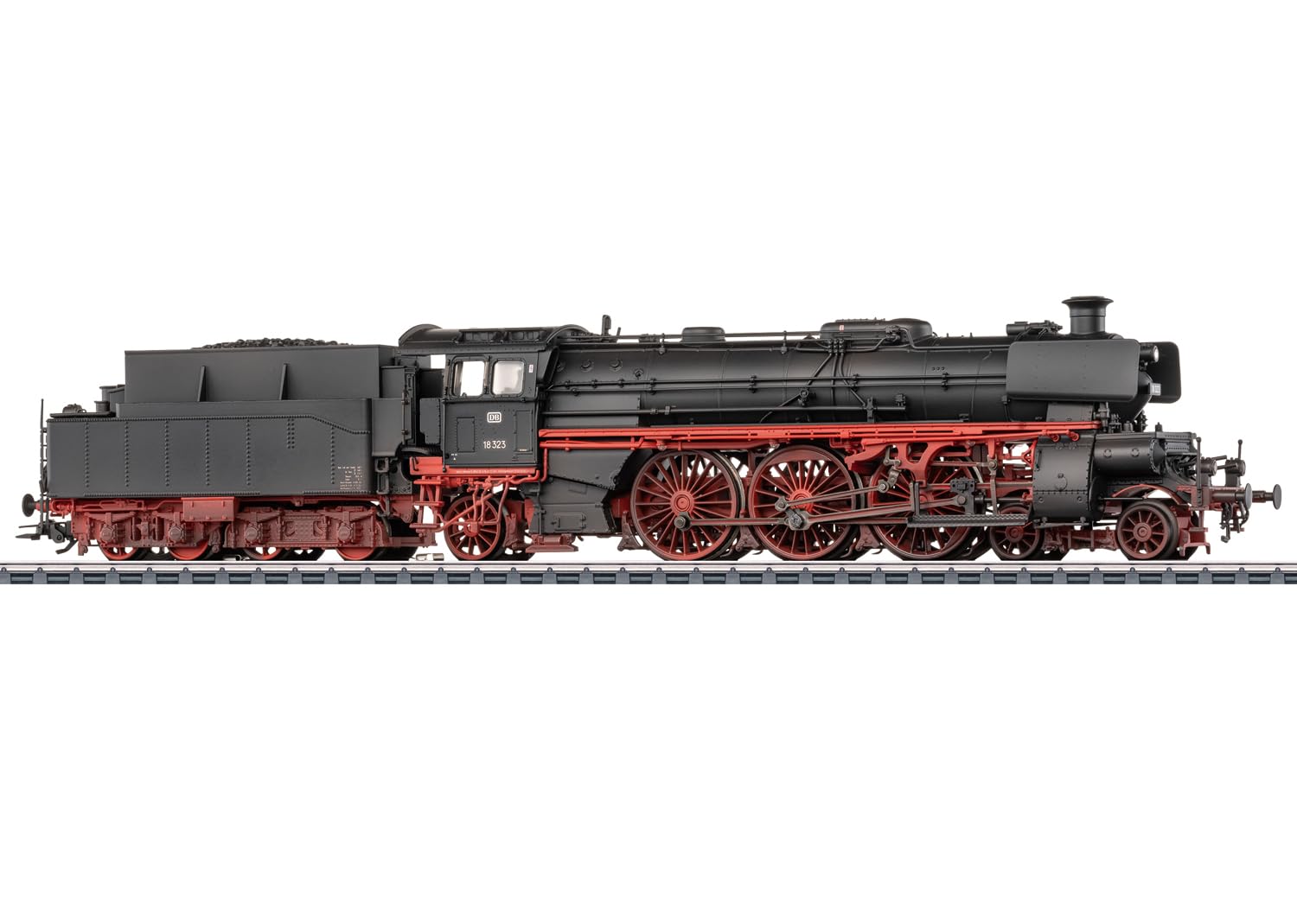 Märklin H0 38327 lokomotywa parowa 18 323 DB – mfx cyfrowy dekoder, dźwięk, wkład dymowy, model metalowy, oświetlenie LED, epoka III, bogaty w szczegóły, 27,2 cm
