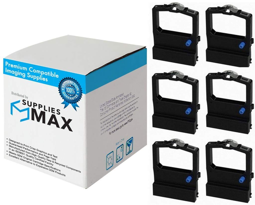 SuppliesMAX Compatible Replacement for Okidata MICROLINE 520/521/590/591 Series Black Printer Ribbons (6/PK) (52106001)