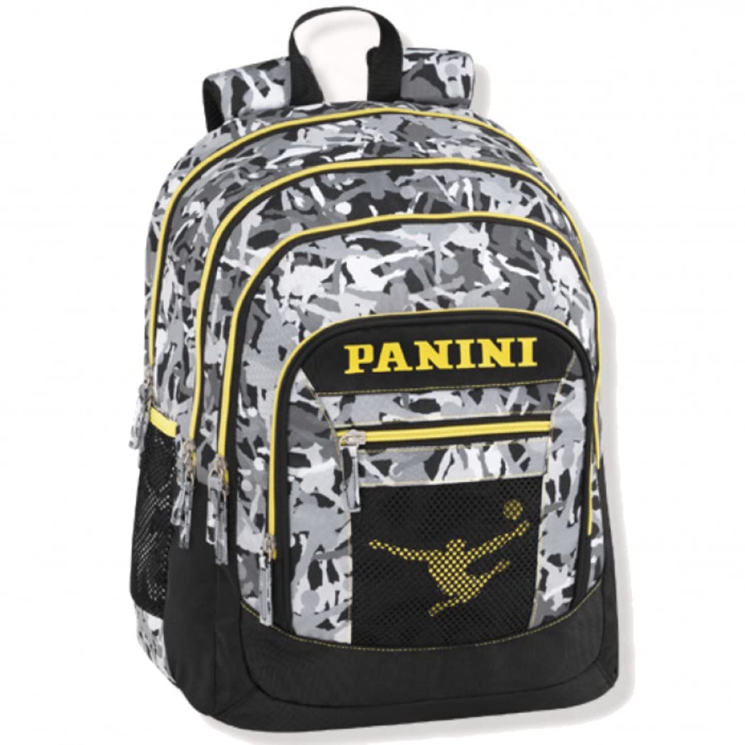 FCP ZAINO SCUOLA Calciatori Panini tondo organizzato 3 scomparti zip + astuccio ovale zip + Omaggio 7 Penne Scatto cancellabili con Gomma e portachiave calcio