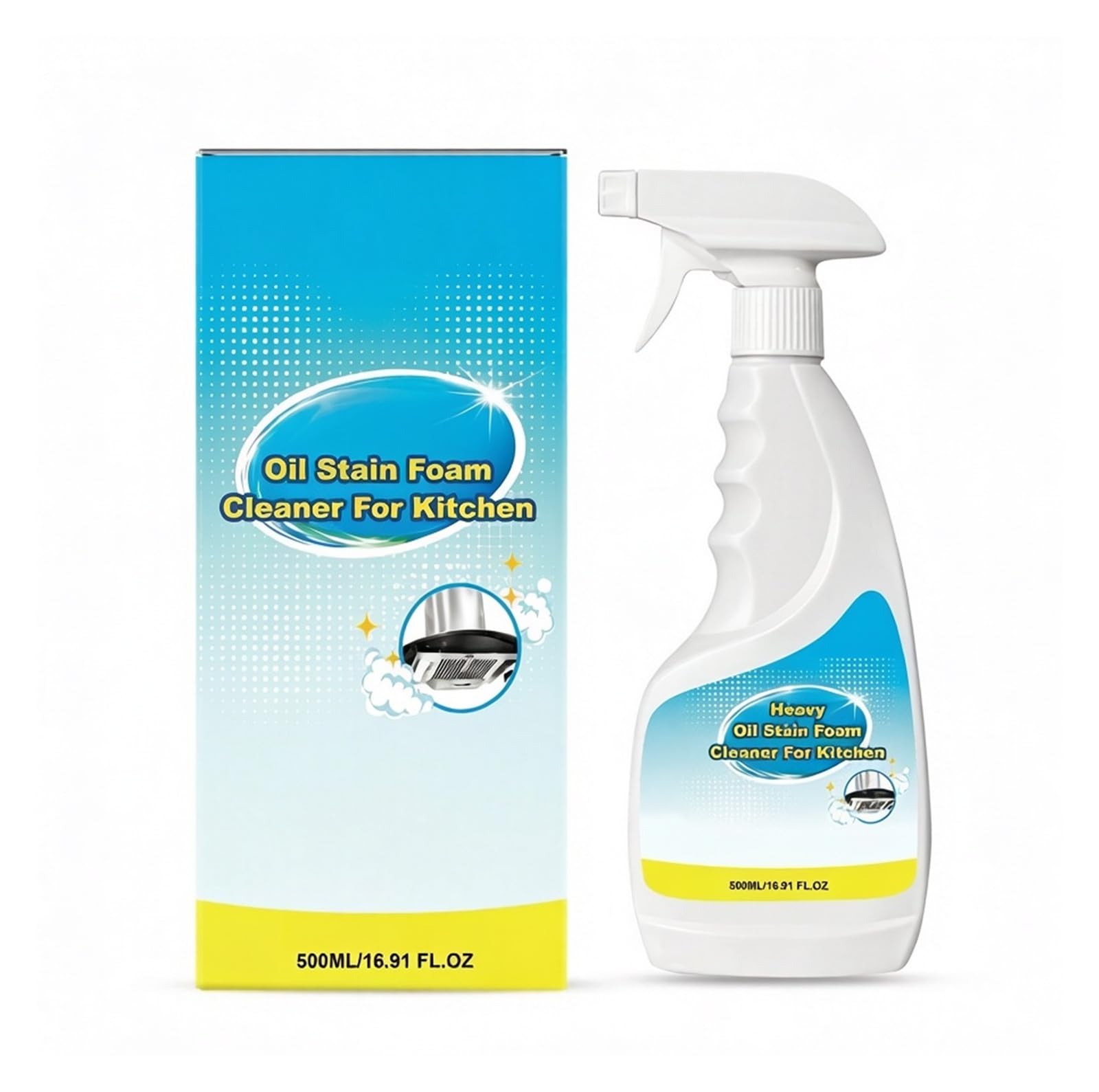 Limpiador de grasa cocina en espuma 500 ml | Deja las superficies frescas y limpias.(1pcs)