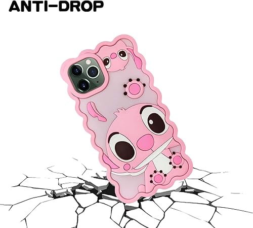 Miniatura 2 de FINDWORLD Fundas para iPhone 11 Pro Max, linda funda de silicona suave de dibujos animados 3D, personaje de animales geniales, a prueba de golpes,