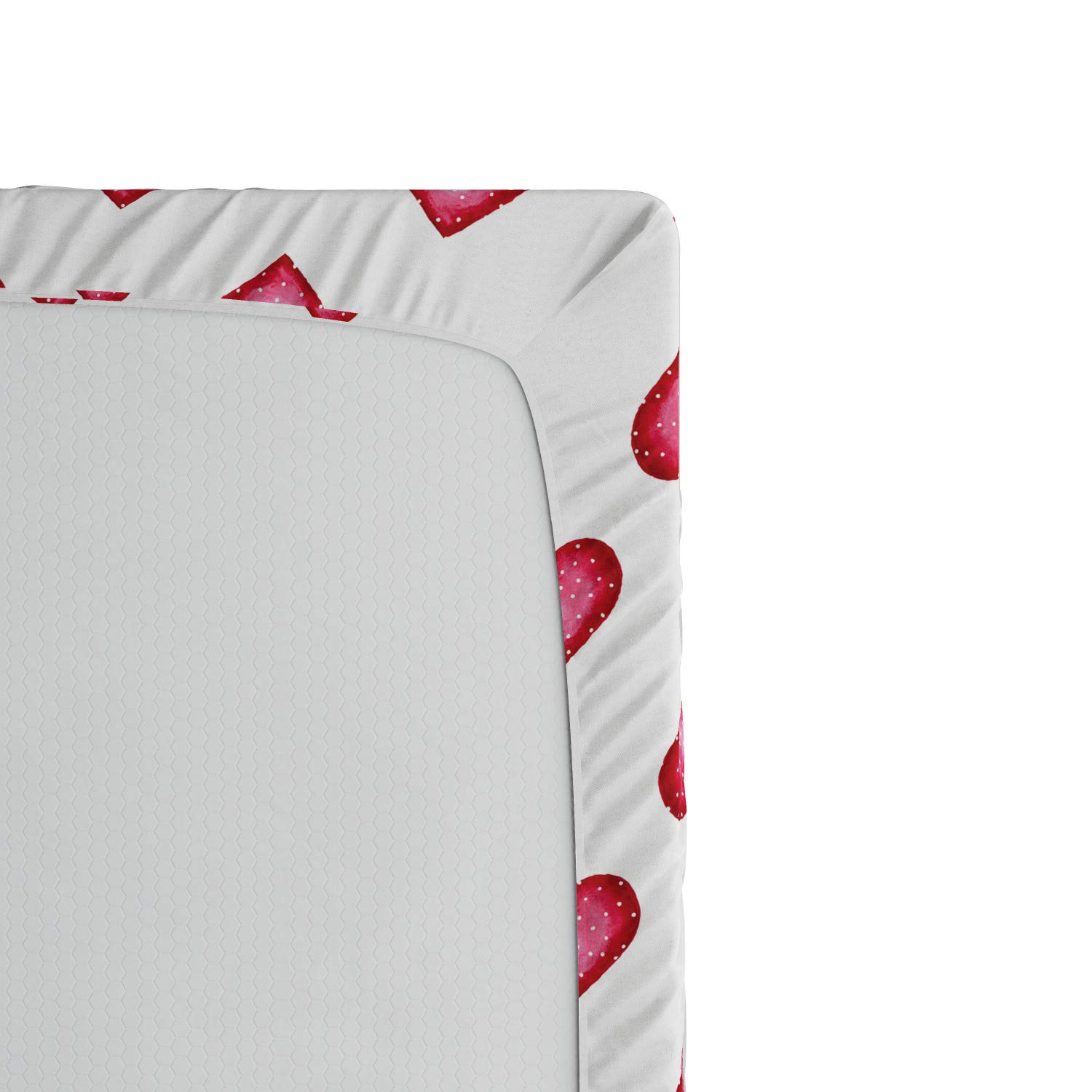 ABAKUHAUS Cuori Lenzuolo con Angoli, San Valentino Pink
