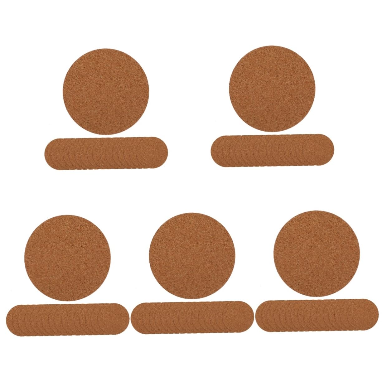 NUOBESTY 5 Ensembles Dessous De Verre en Liège Liés Boire des sous-Verres Tapis De Tasse pour Caboteur De Café À La Maison Décor Rond Plaque Liés Liège Light Brown 60 Pièces X 5
