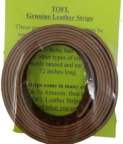 Miniatura 6 de TOFL Correa de cuero genuino de grano superior  72 pulgadas de largo  1 pulgada de ancho  116 pulgadas de grosor (4-5 onzas)  1 tira de cuero para