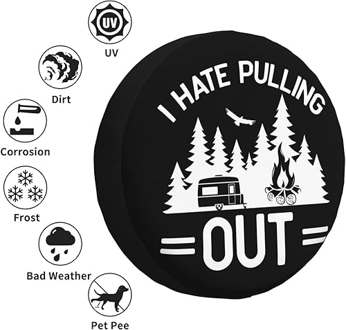 Miniatura 5 de I Hate Pull Out - Cubierta protectora de rueda de repuesto para camión, SUV, remolque, camping, caravana, cubiertas de neumáticos de 15 pulgadas