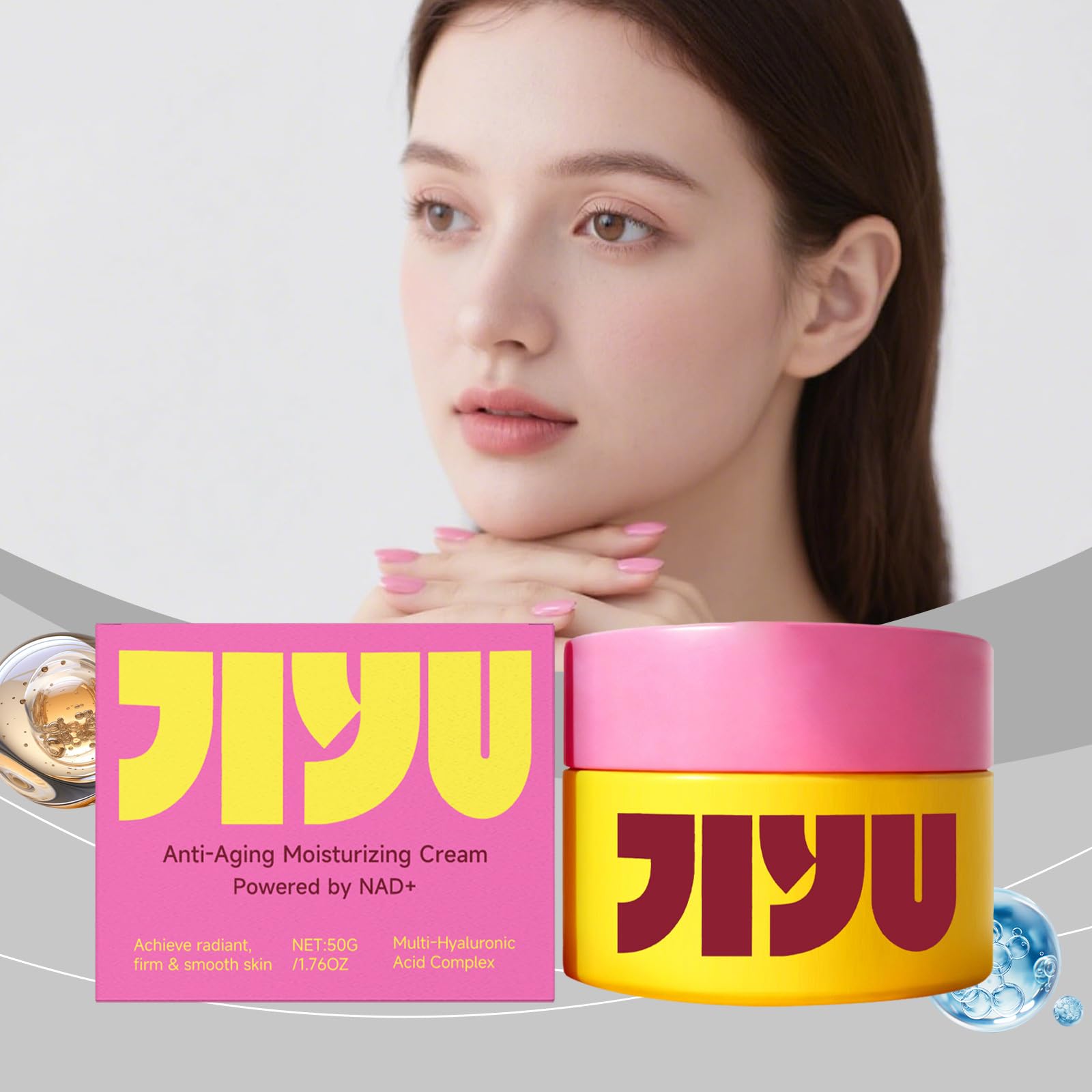 Jiyu Original Anti-Aging Moisturizing Cream,Cuida La Piel Del Rostro Con Suavidad E Hidratación (1 Jar)