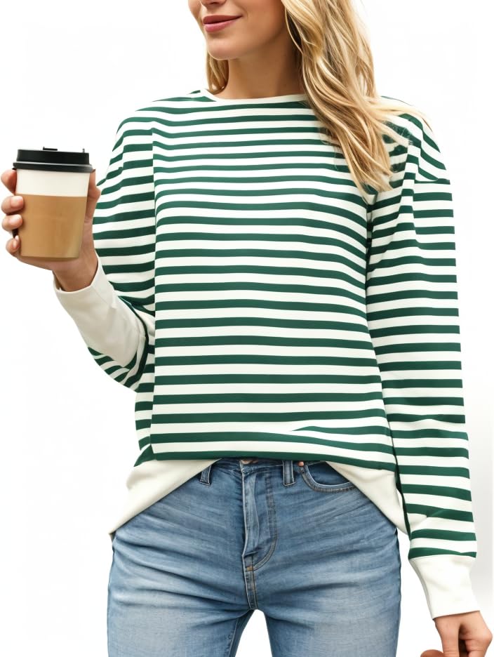 Image of VIMAL JONNEY Women Striped T-Shirt || T-Shirt for Women || Full Sleeve T Shirt || T-Shirt-VIMAL640620
