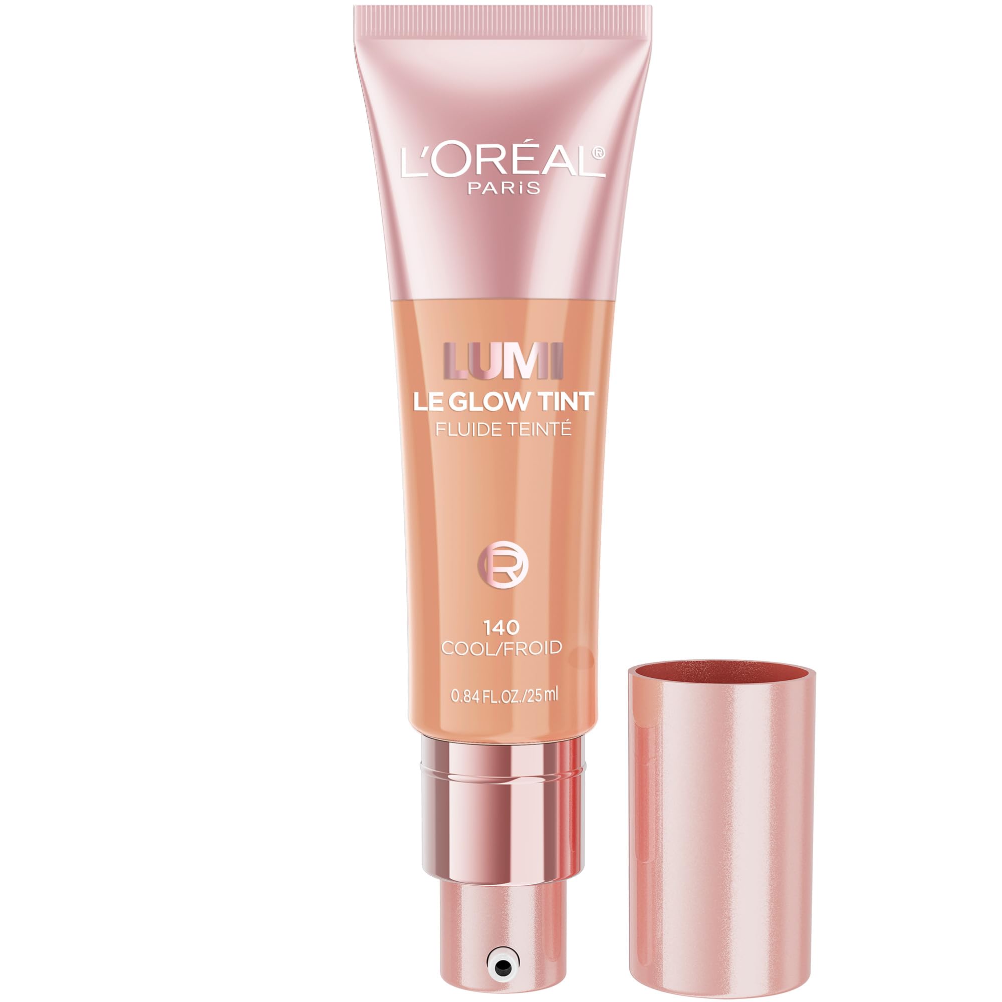 L'Oréal Paris Lumi Le Glow Tint, Glowy Skin Tint Foundation, Lightweight Buildable Coverage, Water-Based Formula, Light Cool 140, 25 ml