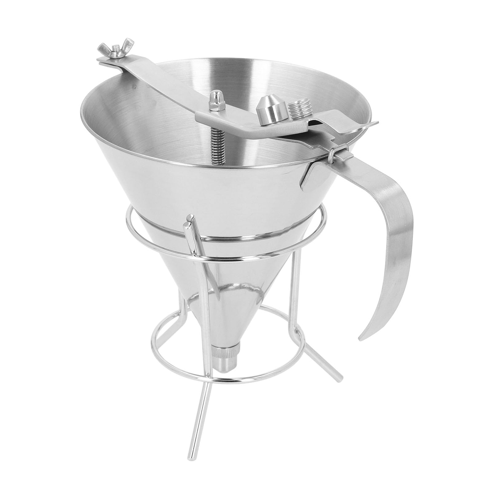 Embudo de Repostería con Soporte, Dispensador Profesional de Masa de Acero Inoxidable para Decoración de Pasteles, Cocina Casera