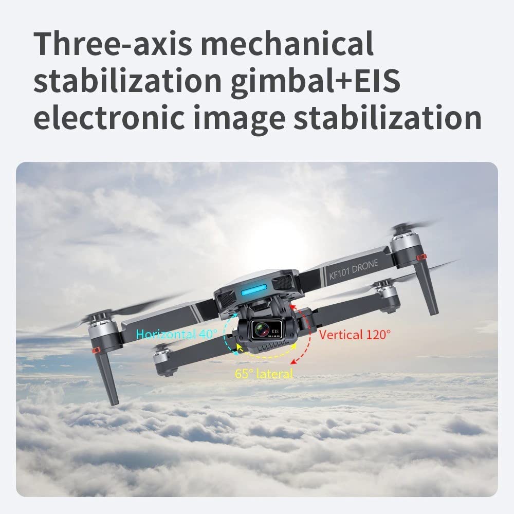 LUXWALLET LIBRA5 Kamera Full HD GPS i 3-Axis Gimbal Drone z torbą transportową, 28.8km/h - 1.2km Dystans, Czarny