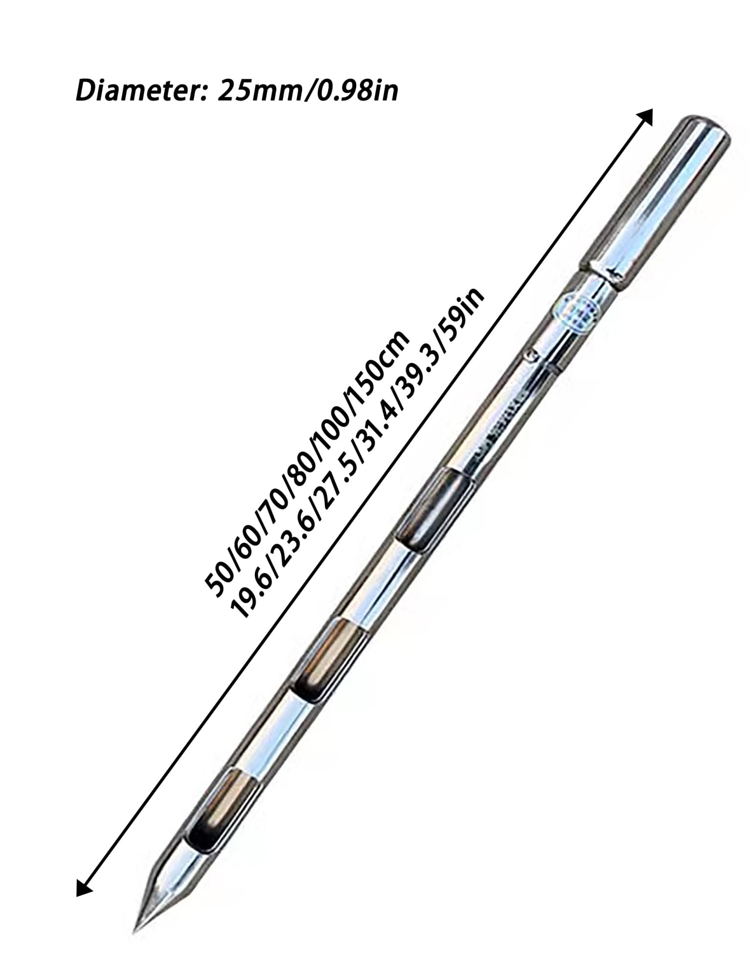 Tubo campionatore di Cereali, Campionatore di Polvere e Grano in Acciaio Inossidabile con 3 Slot, Parti Staccabili, Diverse Dimensioni(70cm/27.5'')