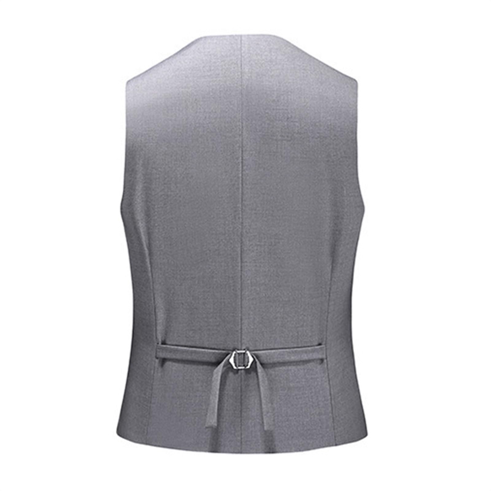 Gilet da uomo formale per feste di matrimonio, elegante, tinta unita, per ballo, matrimonio, business, sposo, gilet per feste, slim fit