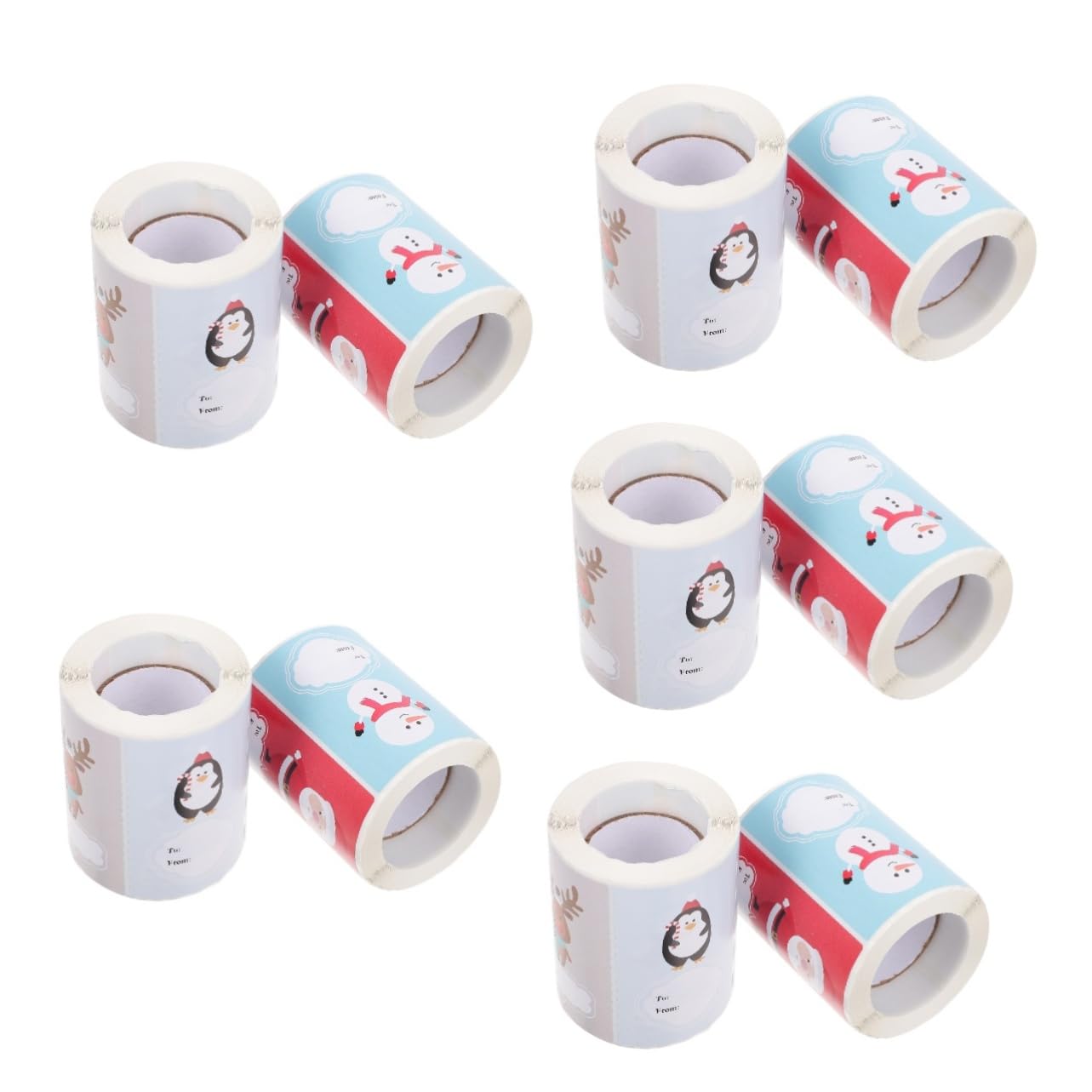 NUOBESTY 5 Juegos Etiqueta Pegatinas Papel Adhesivo Imprimible Decoración Navideña Artículos Navideños Christmas Stickers Calcomanías De Sobres Navideños Calcomanías De Navidad 2 Rollos * 5