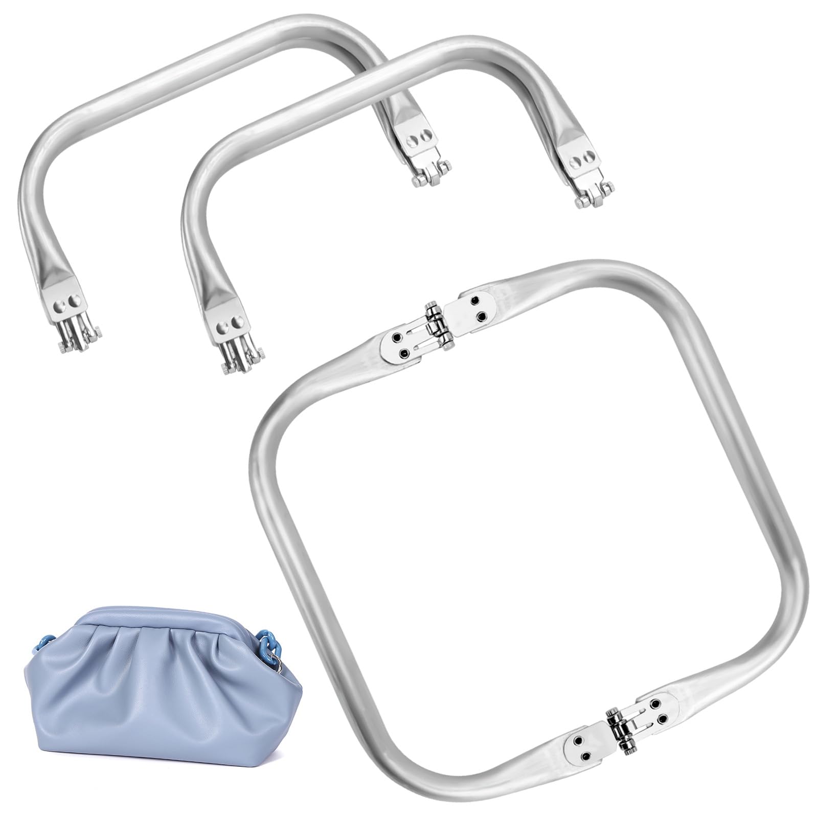 Dadabig 3pcs Boquillas para Bolsos,15cm Boquillas Monederos Metalicas Marco de Metal para Monedero Marco de Monedero de Metal Cierre de Boquilla para Bolsos Metal Boquilla Manualidades Bolsos