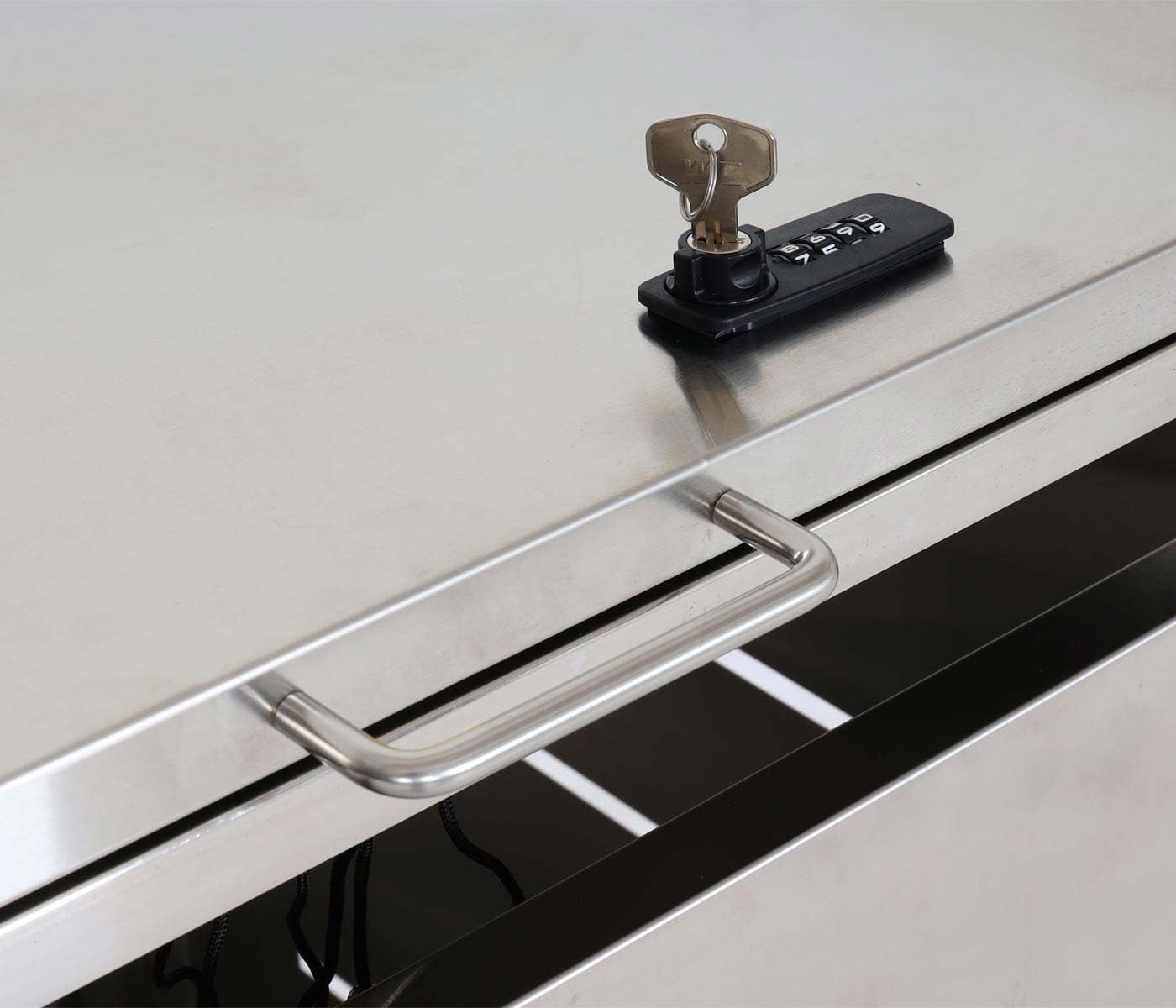 Mendler 2er-Mülltonnenverkleidung HWC-E83 103x115x63cm - Edelstahl | Mülltonnenbox, Mülltonnenabdeckung, erweiterbar, 38kg