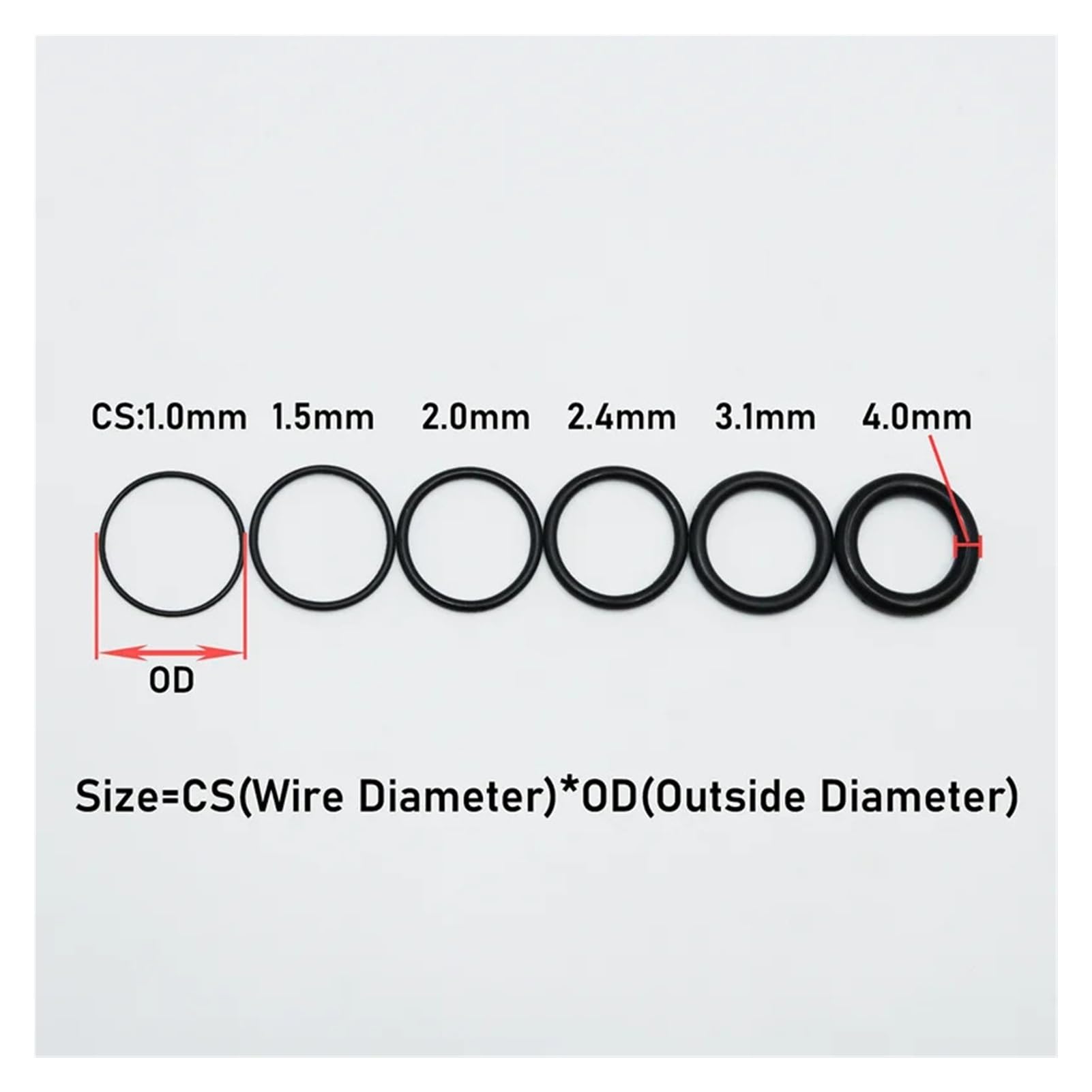 NBR O-Ring Kit, CS1.0-4.0mm Oil Resistant Seals | Nitrile rubber O-rings in 6 cross-section sizes. Oil and heat resistant. For plumbing.(Oring Kit 1620pcs)