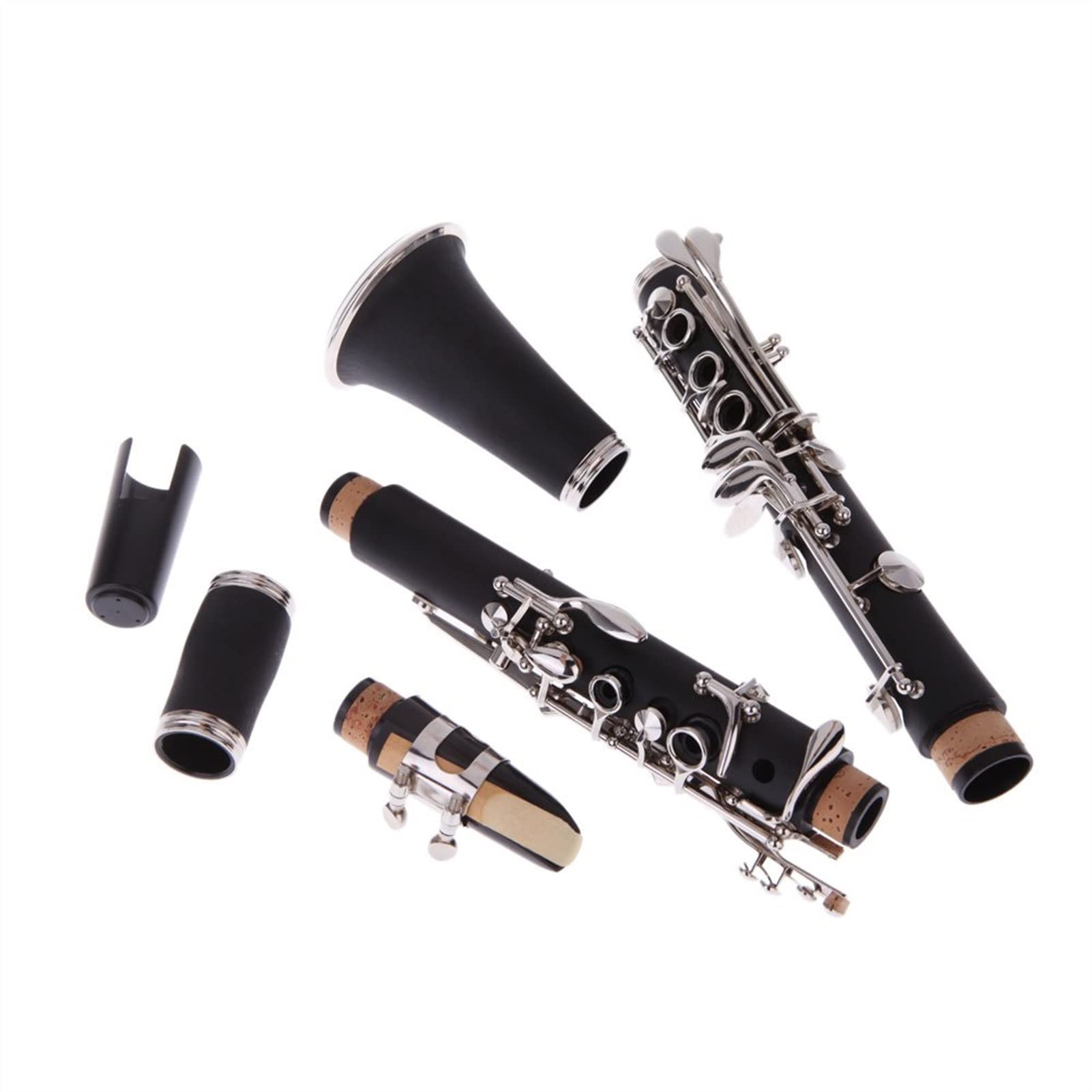 17 Llave BB Flat Clarinet Nickel Plating Con Guantes De Tela De Limpieza Instrumentos Musicales Duraderos