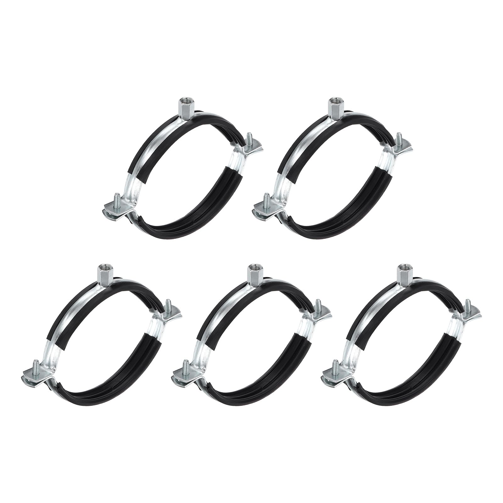 sourcing map 5 Pcs Split Ring Pipe Hanger 4-15/16" (125mm) Galvanized Steel Sheet Wall Ceiling Mount Adjustable Pipe Bracket Clamp for Plumbing HVAC (M8,M10)