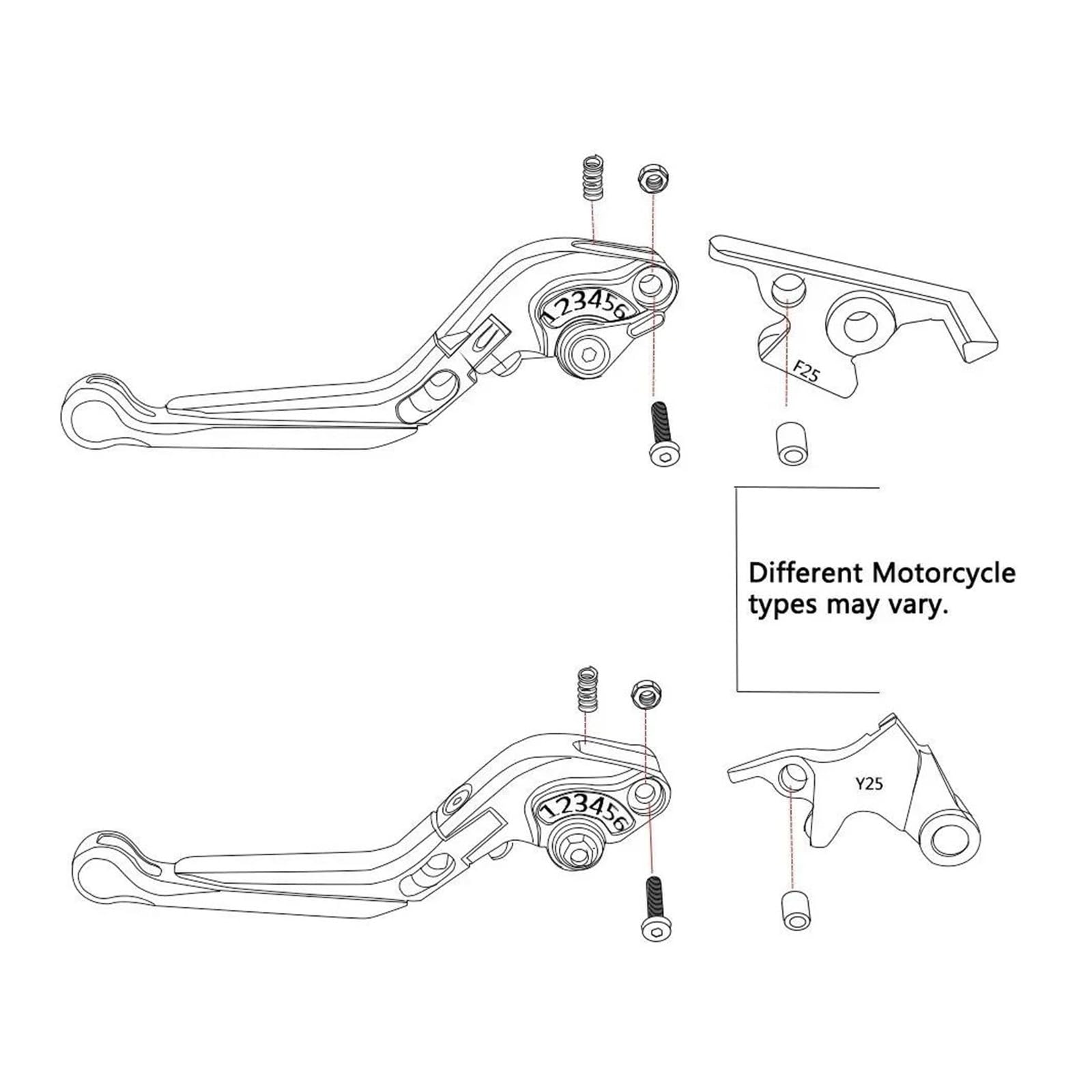 Maneta Embrague Freno Moto Para GSR400 200/-2012 Accesorios De Palanca De Embrague De Freno Plegable Ajustable En Longitud De Aleación De Aluminio CNC(6)