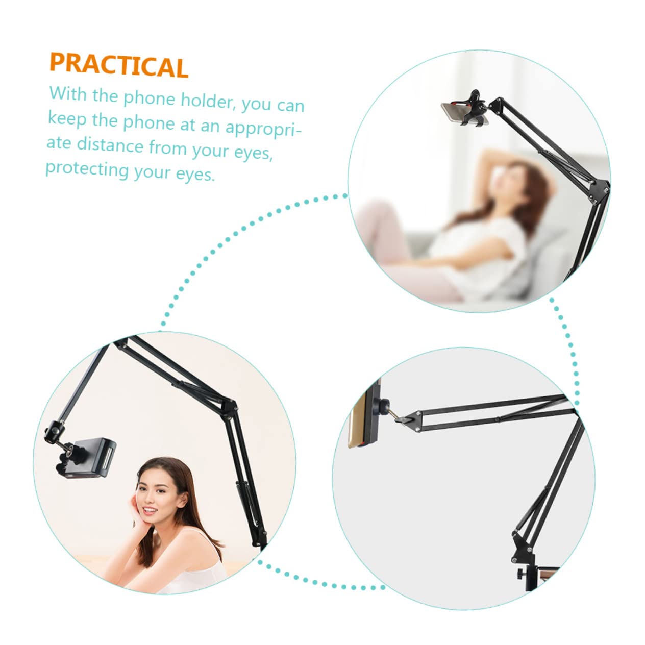 1set Supporto Telefonico Regolabile Da Tavolo Porta Smartphone Pieghevole Per Letto e Scrivania Facile Da Installare e Trasportare Compatibile Con Tablet e Cellulari Design Pratico