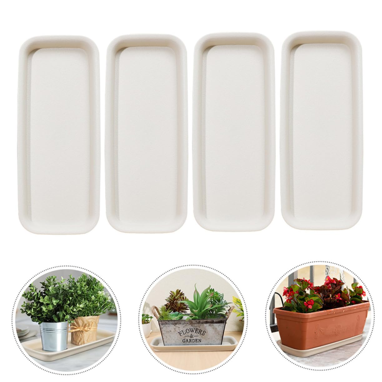 POPETPOP 16 Piezas Bandeja De Maceta Bandeja De Agua De La Maceta Plato De Platos De Plantas Platillos para Macetas Platillo para Plantas En Macetas Bandeja De Planta Cuadrada El Plastico