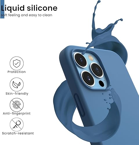 Miniatura 3 de ORNARTO - Funda compatible con iPhone 13 Pro Max de 6.7 pulgadas, silicona líquida delgada de 3 capas cubierta completa de gel suave funda de 6.7