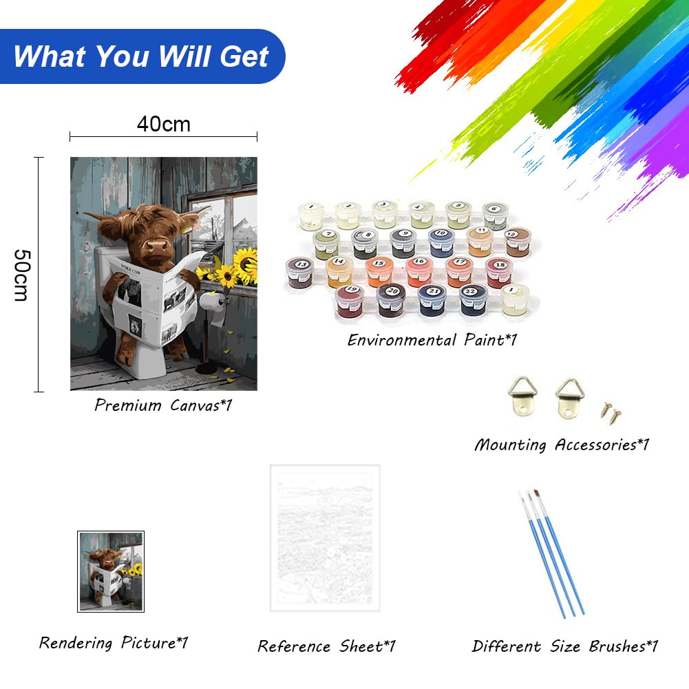 LZLHDE Kit Peinture Par Numéros Pour Adultes – 40x50 Cm Toile Infroissable, 3 Pinceaux & Peintures Acryliques – Détente & Créativité