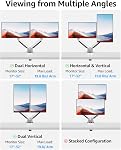 MOUNTUP Dual Monitor Desk Mount, Die-Cast Aluminum Fully Adjustable Double Monitor Arm with Gas Spring, Computer Monitor Stand Fits 2 Screen 17 to 32 inch - Each Arm Holds up to 17.6LBS, MU0024