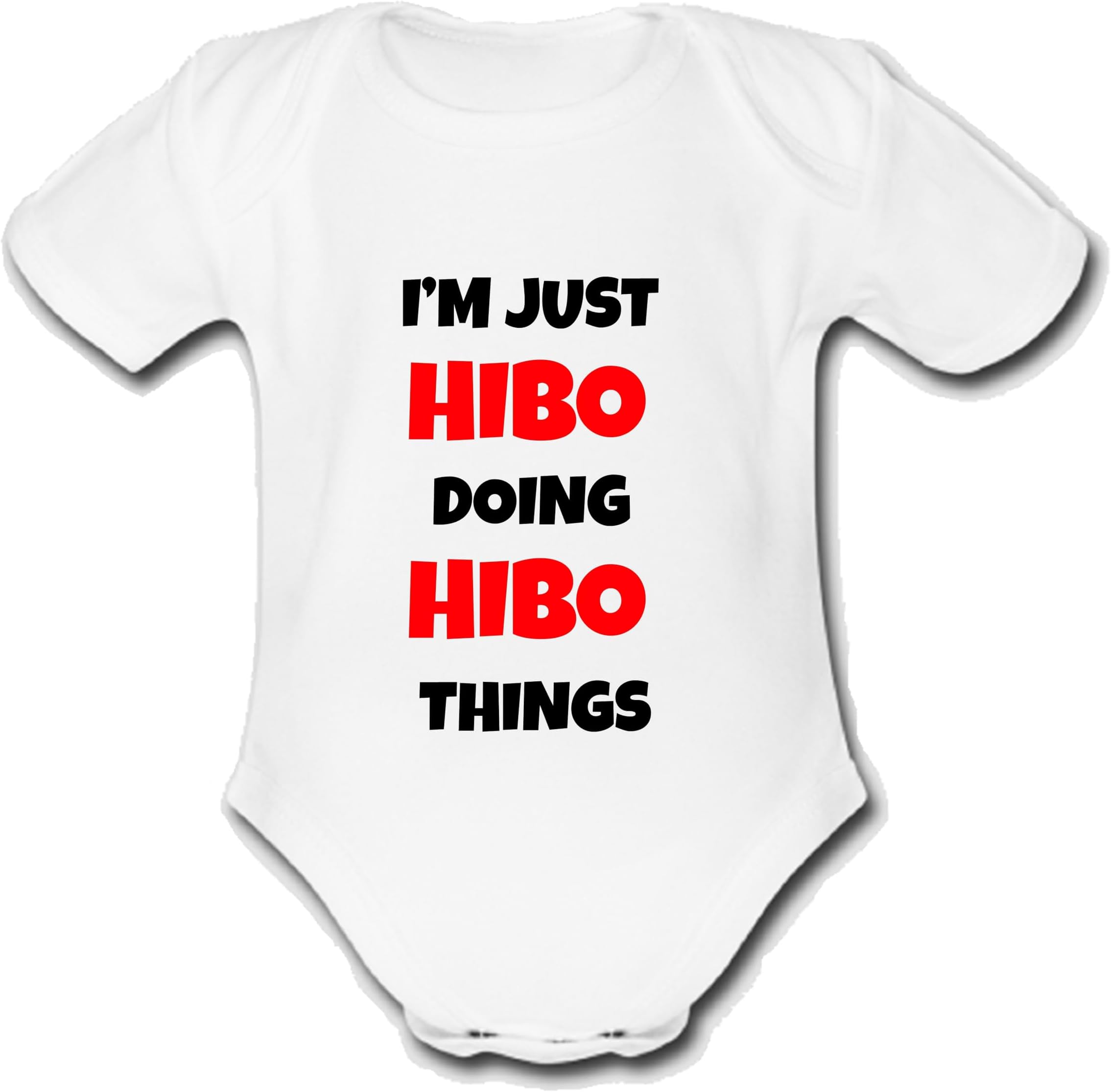 I'M JUST HIBO DOING HIBO THINGS Unique Baby Name Vest Grow Babygrow Bodysuit Customise Yourself Change the Name & Colour