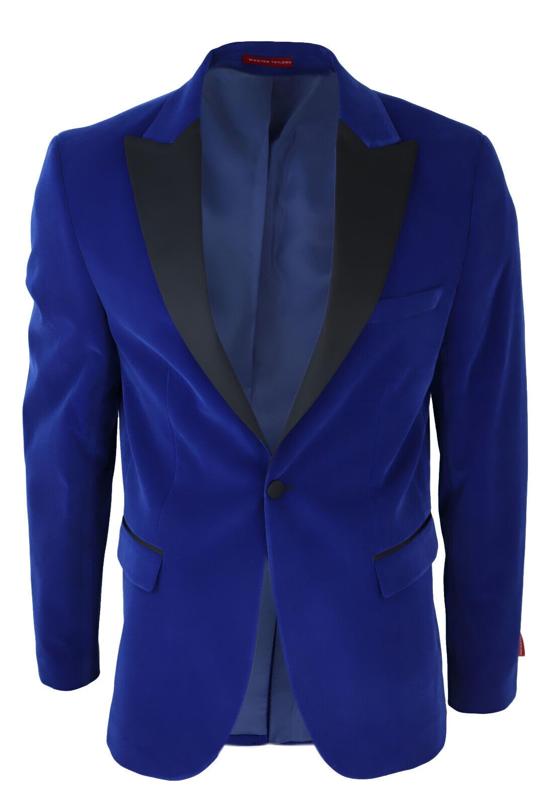 Fluwelen blazer voor heren, slim fit pak, velours jas, blazer met 2 knopen voor de winter, smoking, blazer, bruiloft, gala, diner, marineblauw, 60