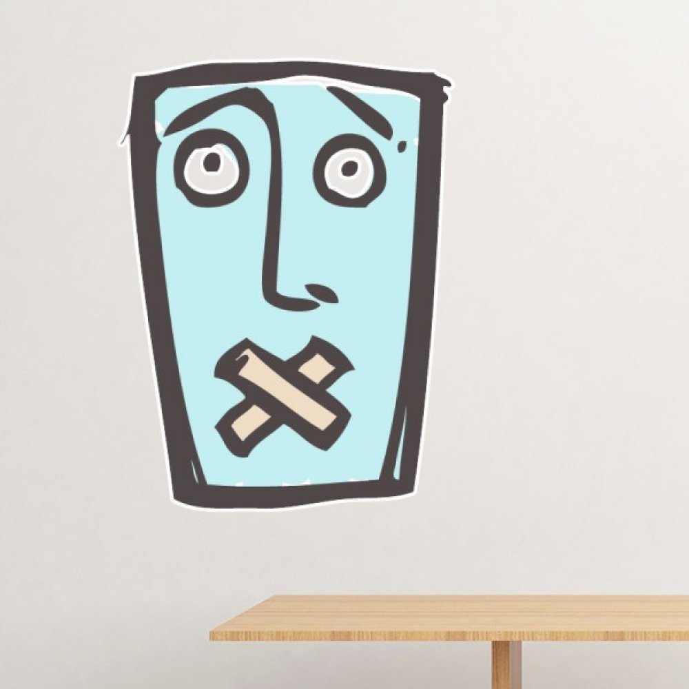 Sticker mural amovible visage abstrait qui décore sans abîmer vos murs