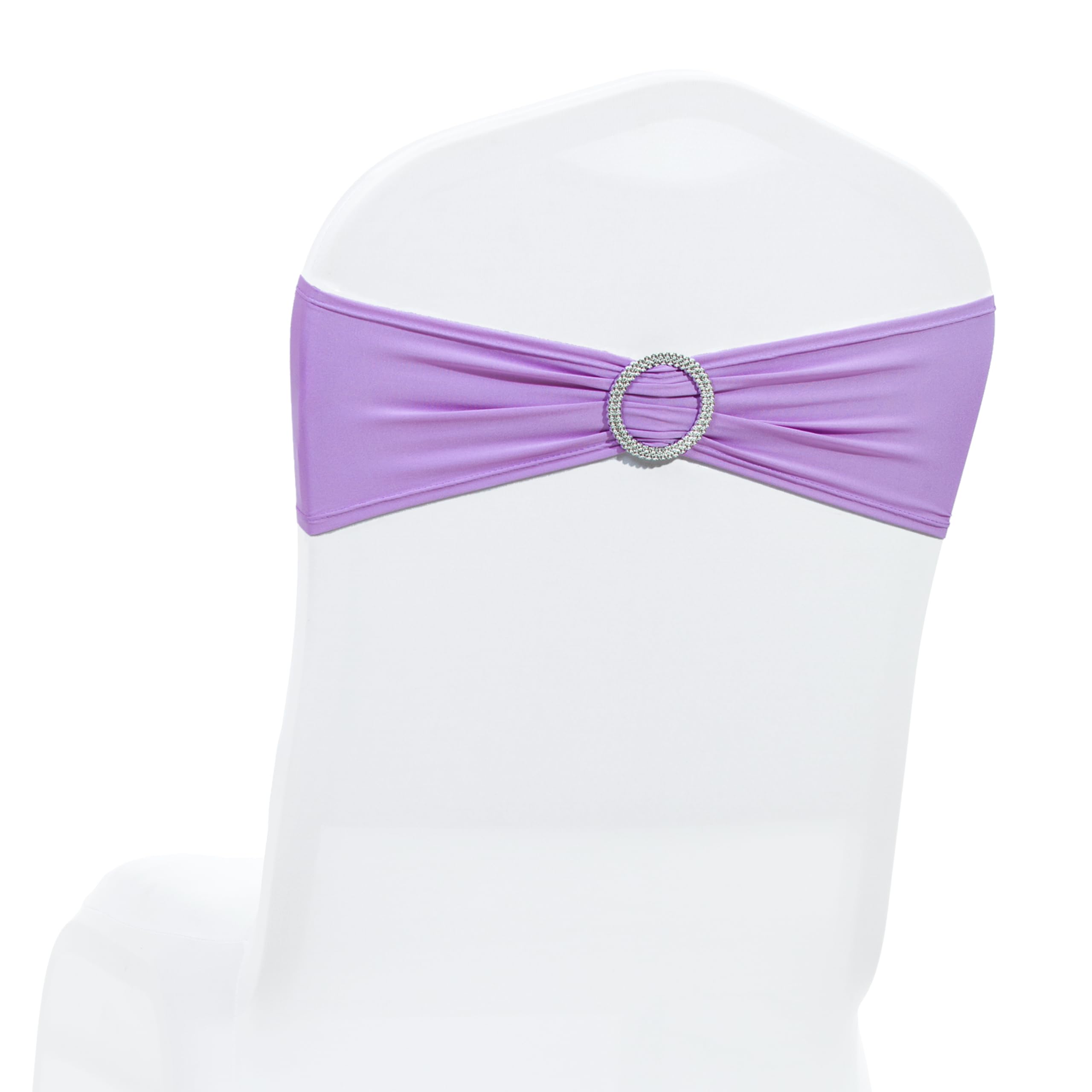 MDS Pack of 25 Spandex Chair Sashes Bow Premium Stretch Chair Cover Band with Buckle Slider Universal fits Elastic Stretch Chair Ties for Wedding