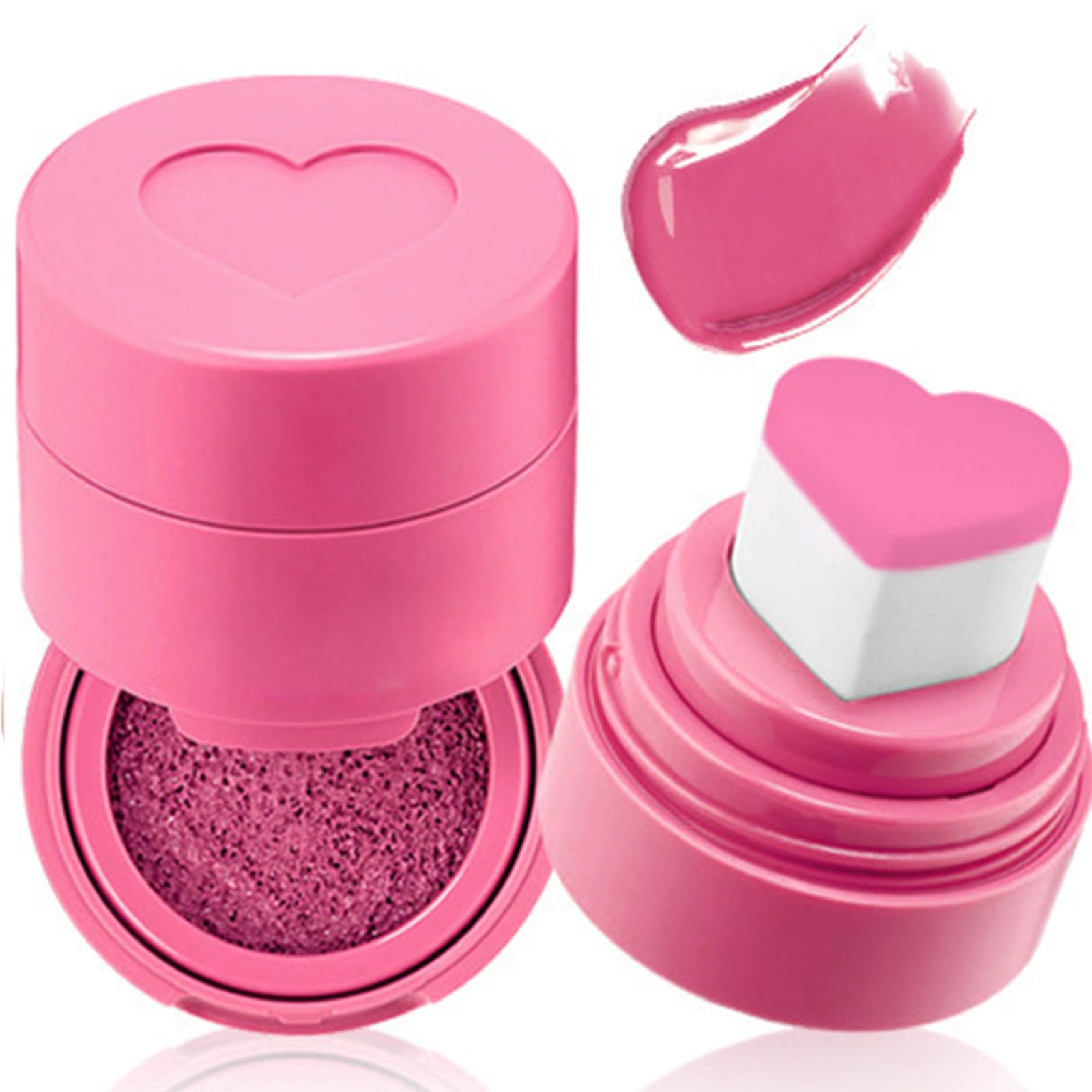 Blushers for Cheeks Make Up - Long Lasting Sweatproof Liquid Pink Blush 3-In-1 for Face Lip Eye - Silky Sticking to Skin Pink Blush for Natural Look - Easy to Color Matte Makeup Blusher (PINK) (PINK)