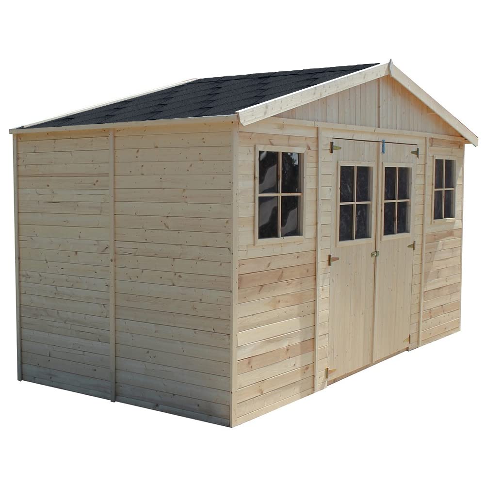Kit de tejas bituminosas Hexagonal Rock H332BLACK de color negro - la techumbre bituminosa para la casa rural, Timbela M332