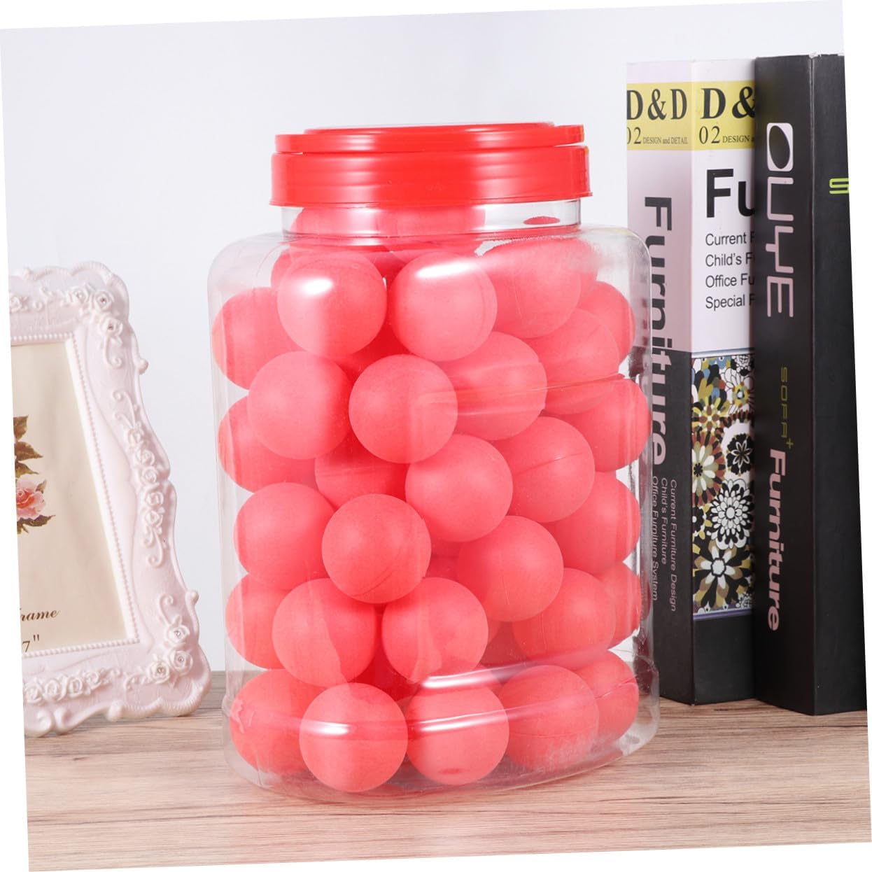 60Pcs 40mm Seamless Table Tennis Balls for Beginner Outdoor Home Sports | PP Material, Red Round Design, Well Balanced and Smooth Seams, Lightweight, Easy to Carry, 60 Piece Set