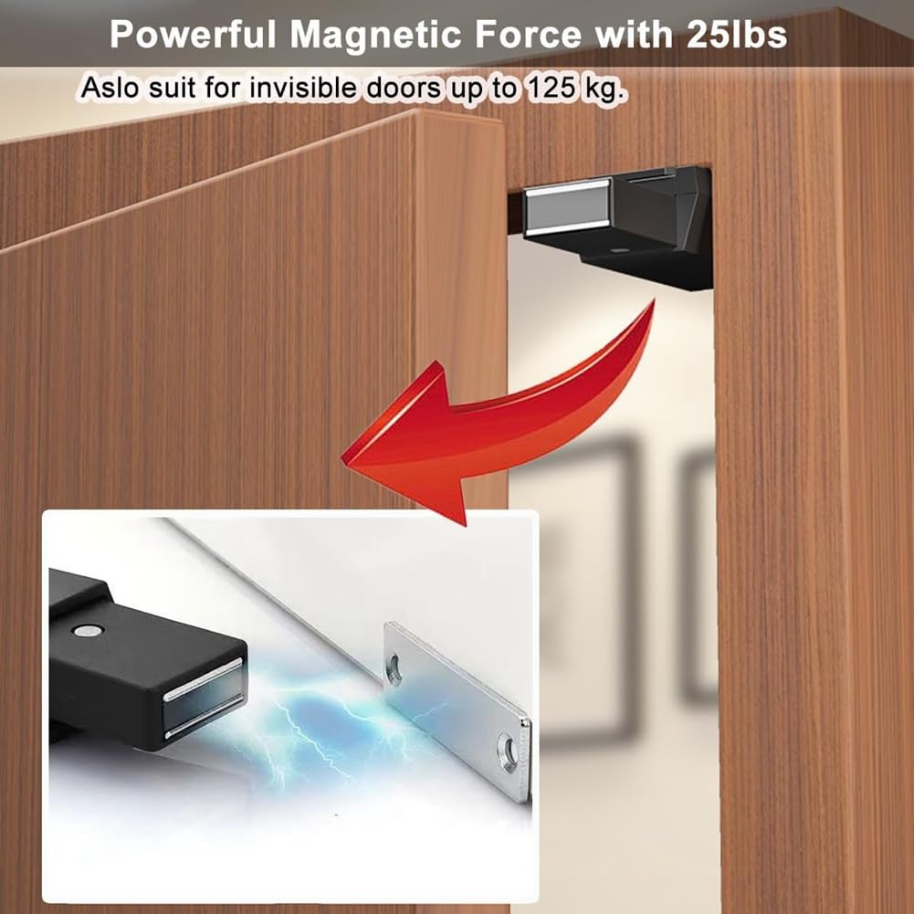 beiyaiey 2 Pack Heavy Duty Push Latch & Lock for Hidden Door Touch Latches and Catch Magnet Push Release Drawer Pull Tip - Image 2