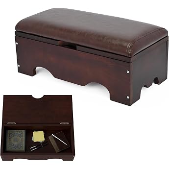 Kneeler for Prayer Wooden Prayer Kneeling with Storage Prayer Bench Stool for Kneeling at Home Church Prayer Stool Bench Kneeler for Prayer with Cushion Pad for Home Church