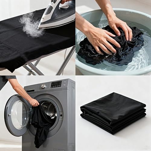 Miniatura 8 de Telón de fondo negro para fotografía de retrato para fondo de fotos, estudio de fotografía de video (8 x 10 pies, negro)