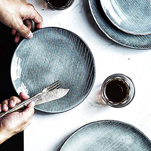 Keramik-Geschirrsets, Speiseteller und Müslischalen und Becher, 36-teiliges Retro-Steinzeug-Mattgeschirr-Set für Familienfeiern und Restaurants 7 Keramik-Geschirrsets, Speiseteller und Müslischalen und Becher, 36-teiliges Retro-Steinzeug-Mattgeschirr-Set für Familienfeiern und Restaurants